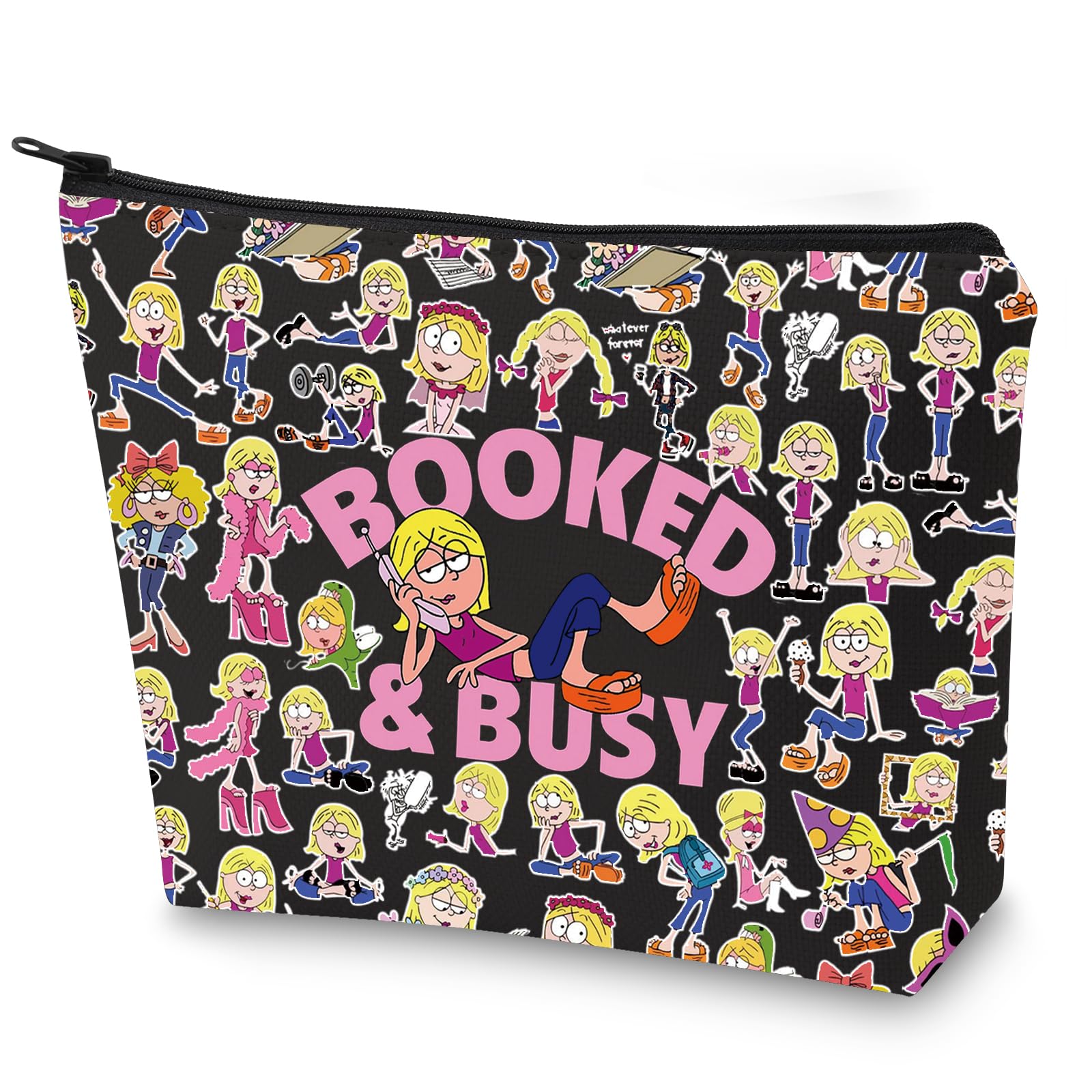 WZMPA Gordo & Miranda Cosmetic Makeup Bag Gordo & Miranda Fans Gift Booked & Busy Zipper Pouch Bag for TV Series Fans Booked & Busy F Bl