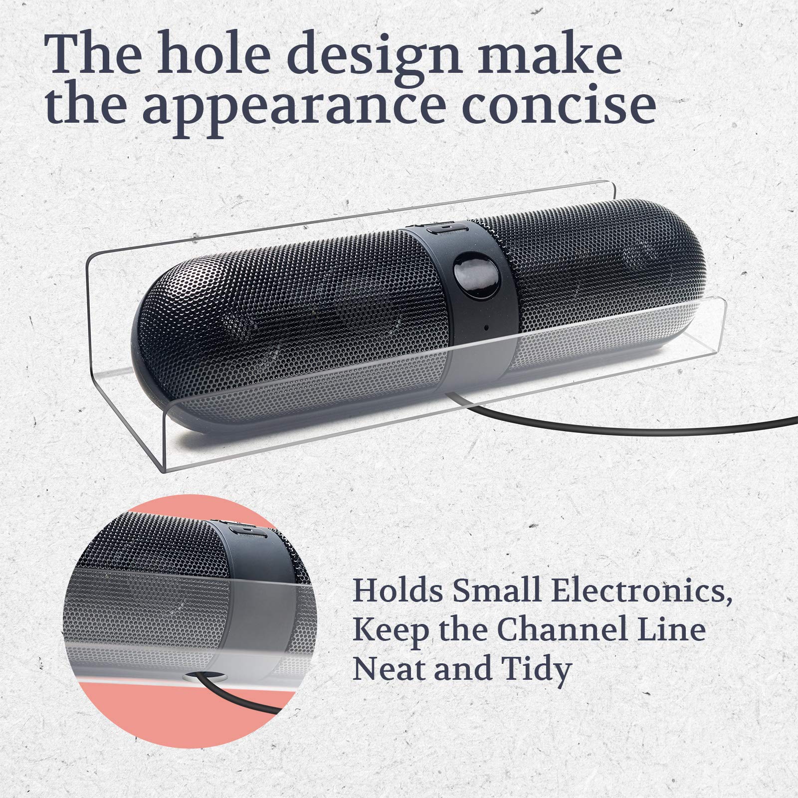 Mocoosy 2 Pack Clear Acrylic Floating Wall Shelf 10'', Invisible Wall