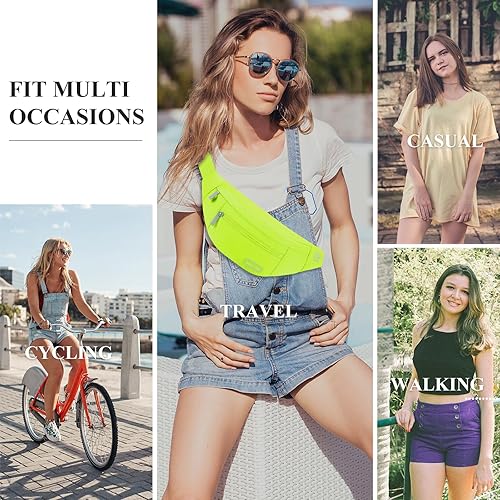 Miniatura 479 de MAXTOP - Cangurera cruzada grande con 4 bolsillos con cremallera, ideal para eventos deportivos, festivales, entrenamiento, viajes, correr y uso