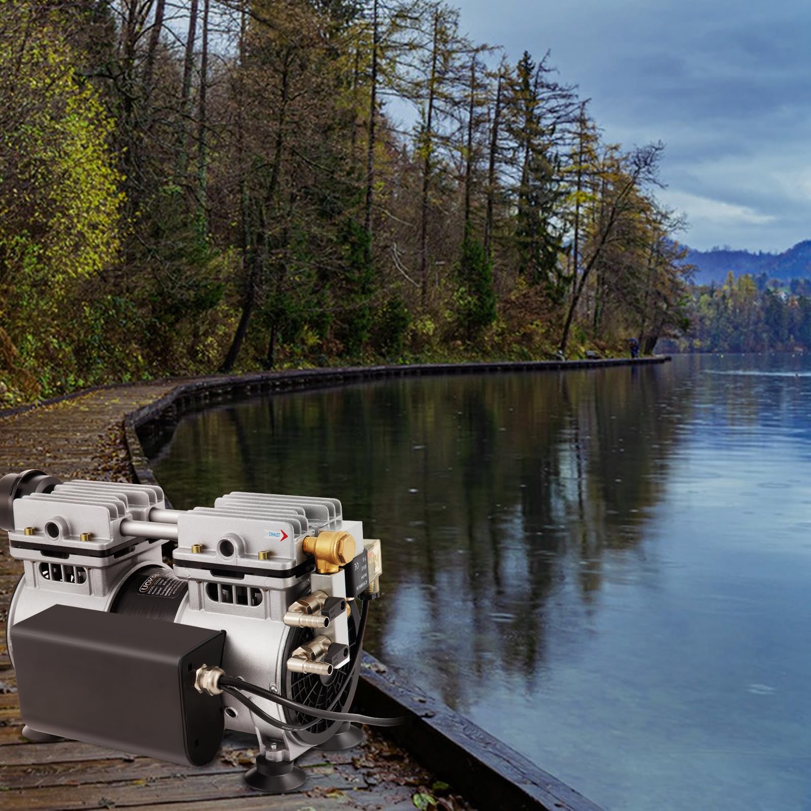 Teichbelüfter, Teich- & See-Belüftungssystem für bis zu 3 Acre, 3/4 PS Kompressor, Teichbelüftungspumpe für Außenseen (kein Diffusor)