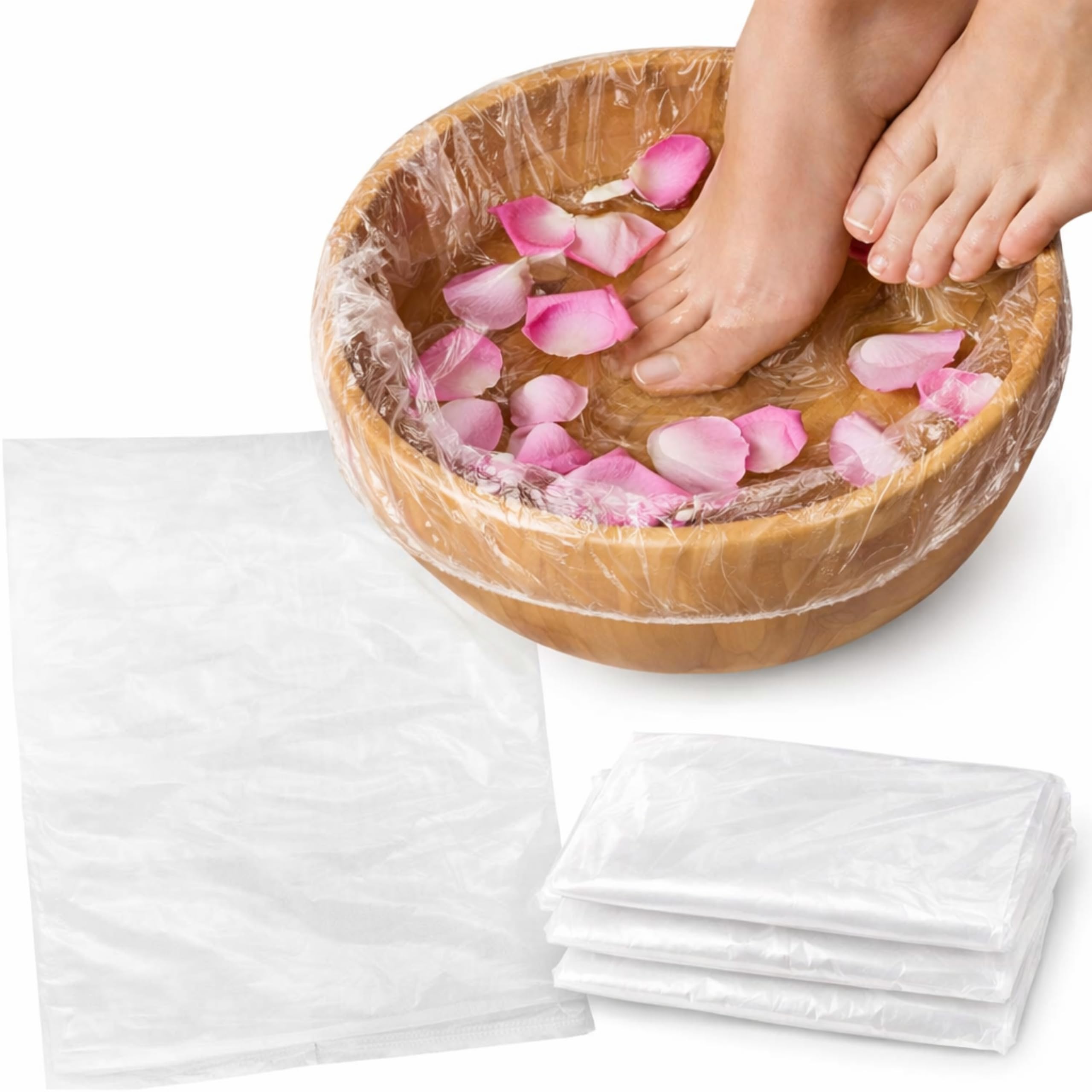 LALILL Sacchetti per pediluvio monouso 50 pezzi - Pedicure igienico - Protezioni per pediluvio - Sacchetti adatti per spa, podologia