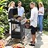 HUGROVE 4-Burner Propane Gas BBQ Grill with Wheels, 40,000 BTU Output Stainless Steel Barbecue Grill for Backyard & Outdoor Cooking Easy Assembly, Foldable Side Tables & Spice Rack (Black)