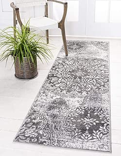 Unique Loom 3138679 Sofia Collection Traditional Vintage Beige Area Rug, 2' x 7' Runner, Gray - coolthings.us