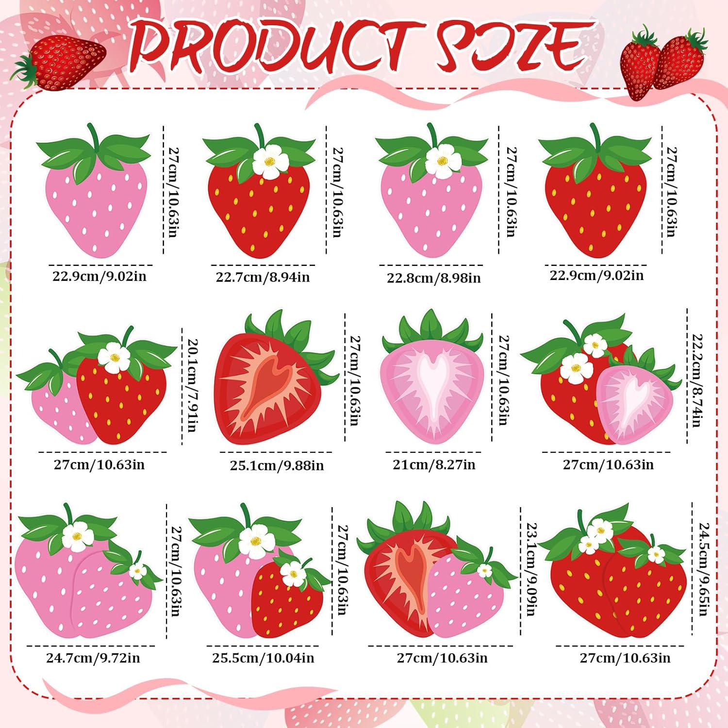 12 Pcs Strawberry Party Decoration Strawberry Yard Sign with Stakes Sweet One Birthday Party Decoration Lawn Signs for Birthday Summer Garden Yard Lawn Outdoor Home
