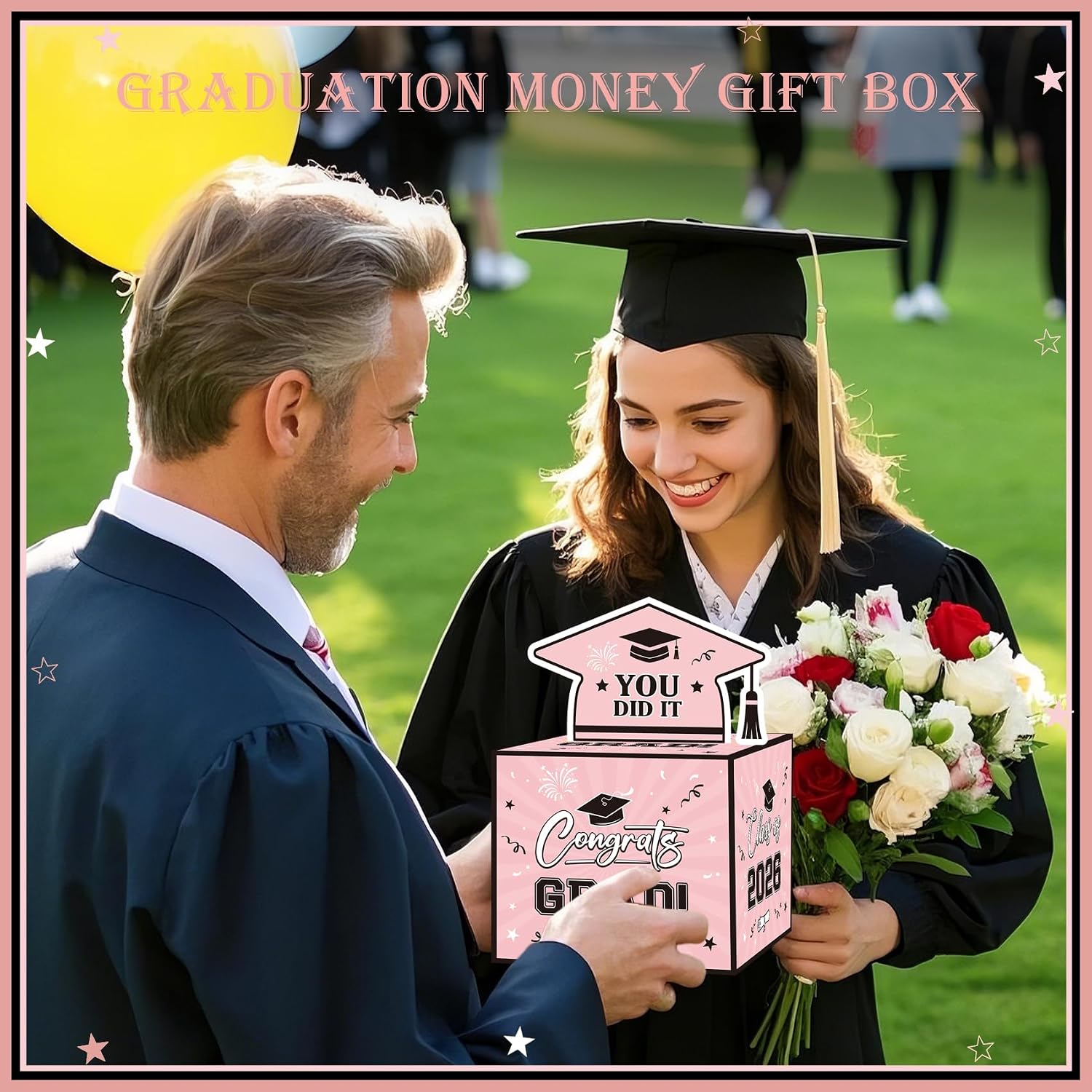 Graduation Gifts, Pink Graduation Money Box, Surprise Grad Money Holder with Pull Out Card, Class of 2026 Funny Cash Gift Ideas for Boys Girls High School College image 2