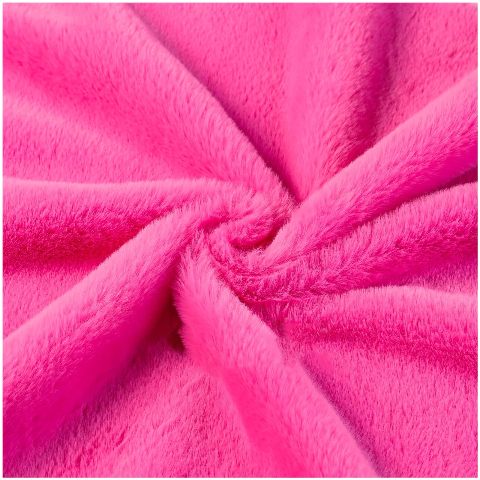 YZRXD Faux Fur Fabric Material 12mm Short Plush 160x50cm(62x19 Inch) Soft Shaggy Carft Artificial Fur for DIY Sewing, Cosplay Costume, Rugs, Pillows, Decorations(Color:hot pink)