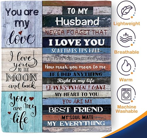 Miniatura 3 de Aimego Regalos para marido, manta de forro polar, regalos de cumpleaños para hombres, regalos románticos de aniversario para él, regalos para marido
