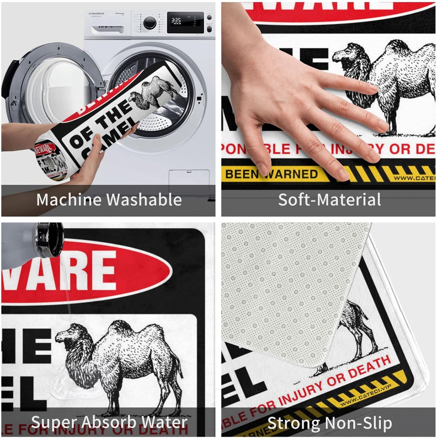 Home Door Mat Beware of Camel Doormat Fall Decor Outdoor Bar Decorations for Man Cave(50X80CM)