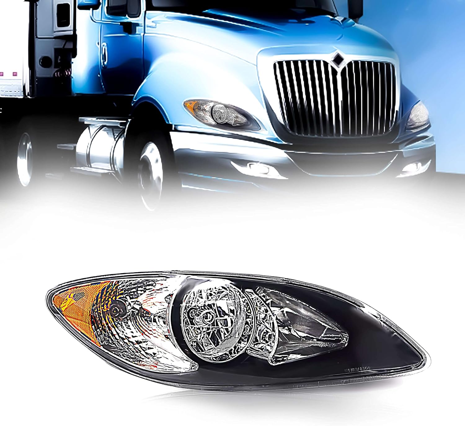 Torque Headlight Passenger Right Side Replacement for 2008-2016 International Prostar Pro Star semi Trucks [Included All Bulbs] Assembly DOT SAE Approved RH (TR041-R)