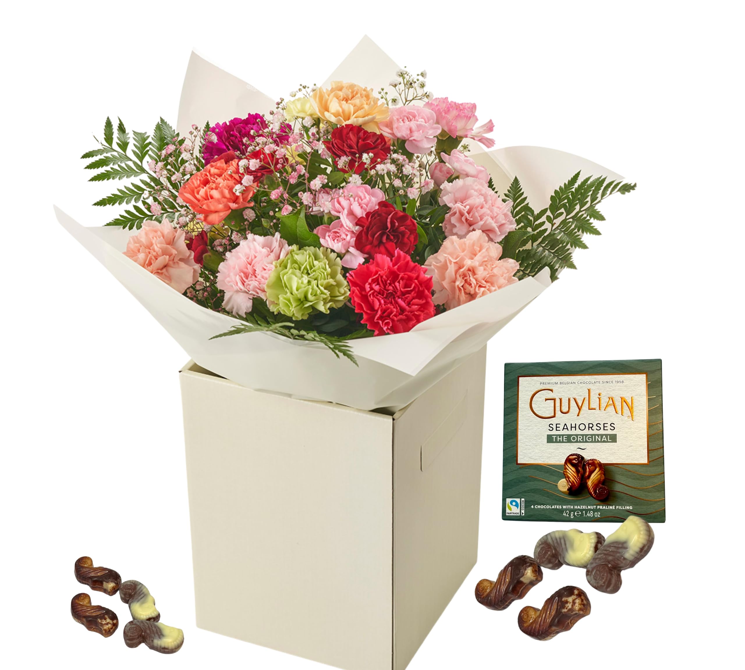 Simple Beauty Bouquet Fresh Flowers - Carnation Autumn Arrangement celebrating Birthdays, Get-Well, Anniversary, Thoughtful Gifting, Floral occasions, Long-Lasting Blooms (Chocolat)