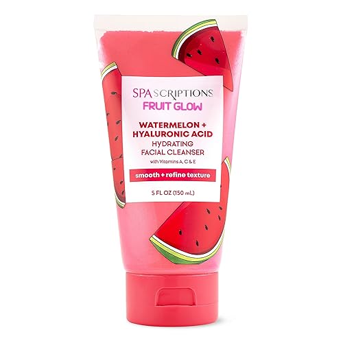 SpaScriptions Fruit Glow Sandía + Ácido Hialurónico Hidratante Limpiador Facial 5 Oz