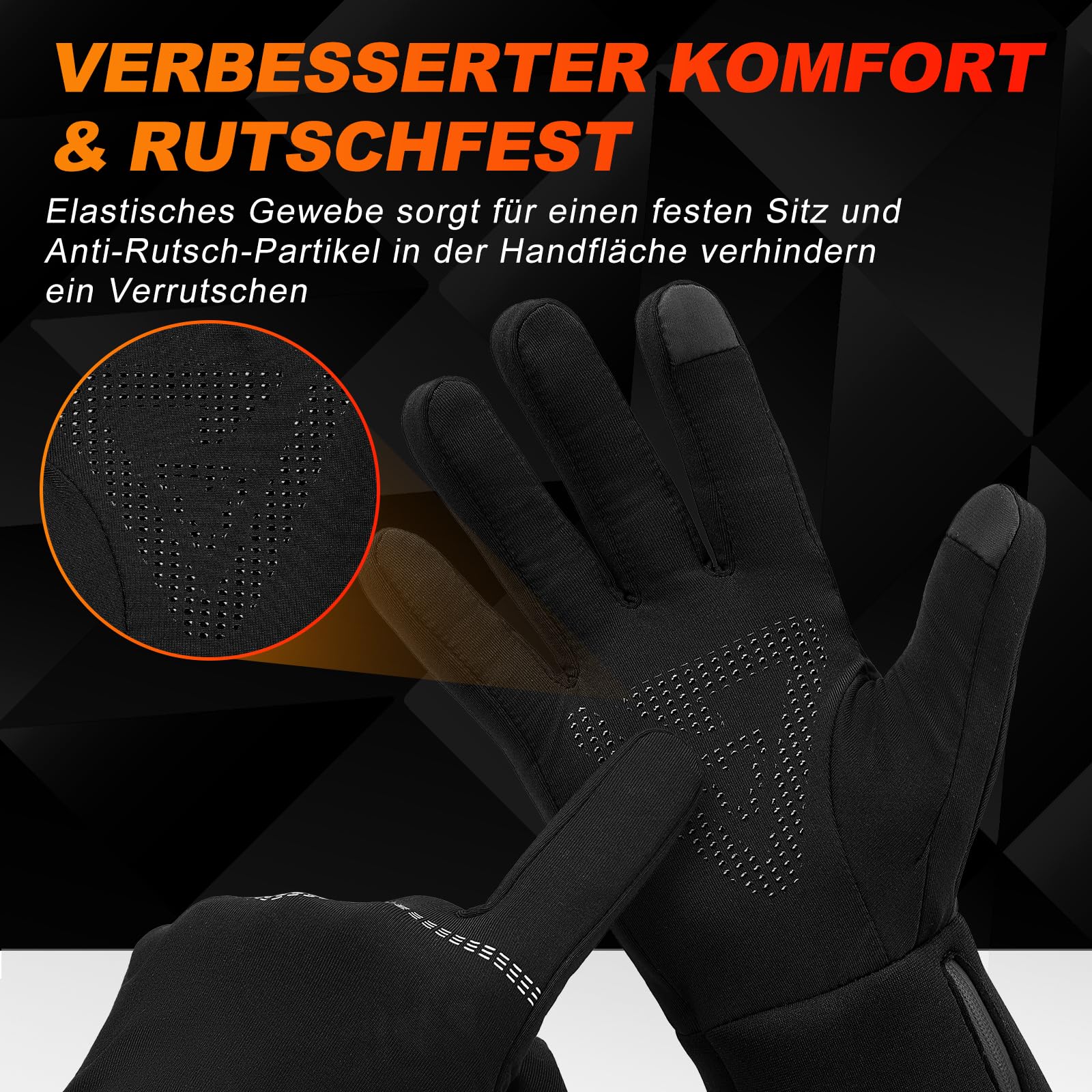 V.Step beheizbare Handschuhe, USB-wiederaufladbare elektrische Vollheizhandschuhe, Touchscreen-Winter-Handwärmer mit Akku für Damen und Herren, 3 Temperaturstufen, für Outdoor-Arbeit
