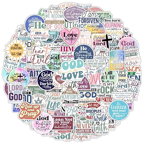 100 Pack Christian Scripture Stickers, Inspiring Religious Gifts for Summer