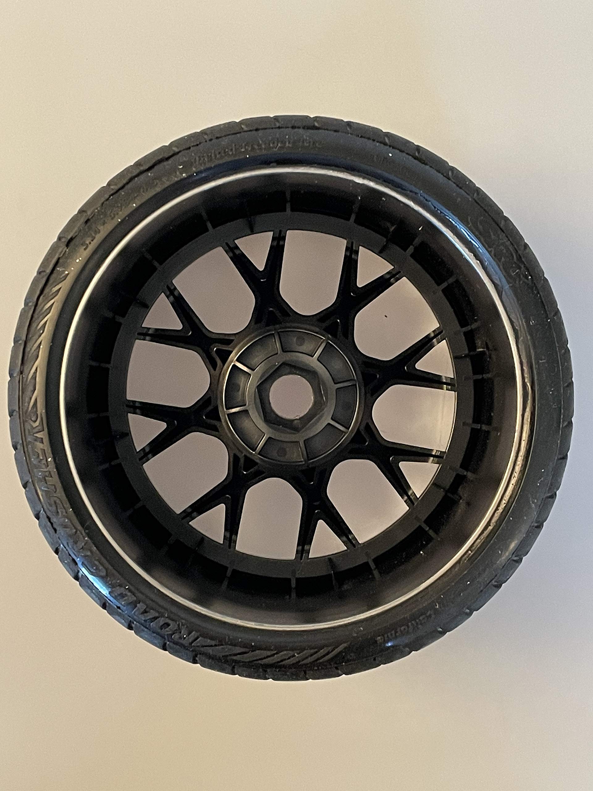 Sweep Racing Road Crusher On Road Belted Silver Chrome Monster Truck Rubber Tires (2) SWSRC1001S