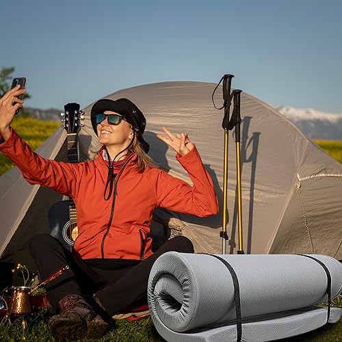 Miniatura 7 de Cubrecolchón de espuma viscoelástica de 4 pulgadas con cremallera resistente al agua, colchón enrollable para piso, colchonetas de dormir para