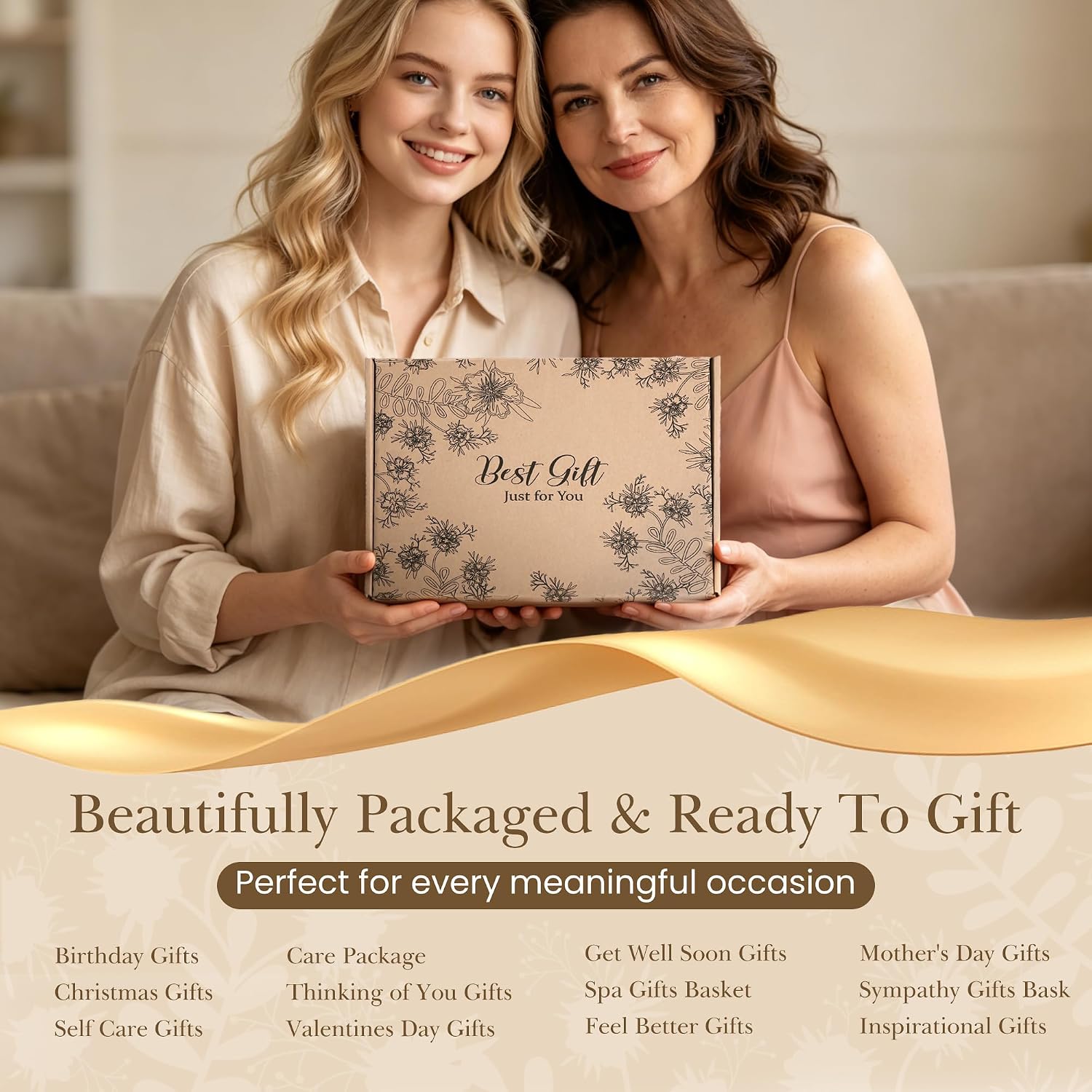Birthday Gifts for Women, 11-Piece Self Care Gifts with Flannel Blanket