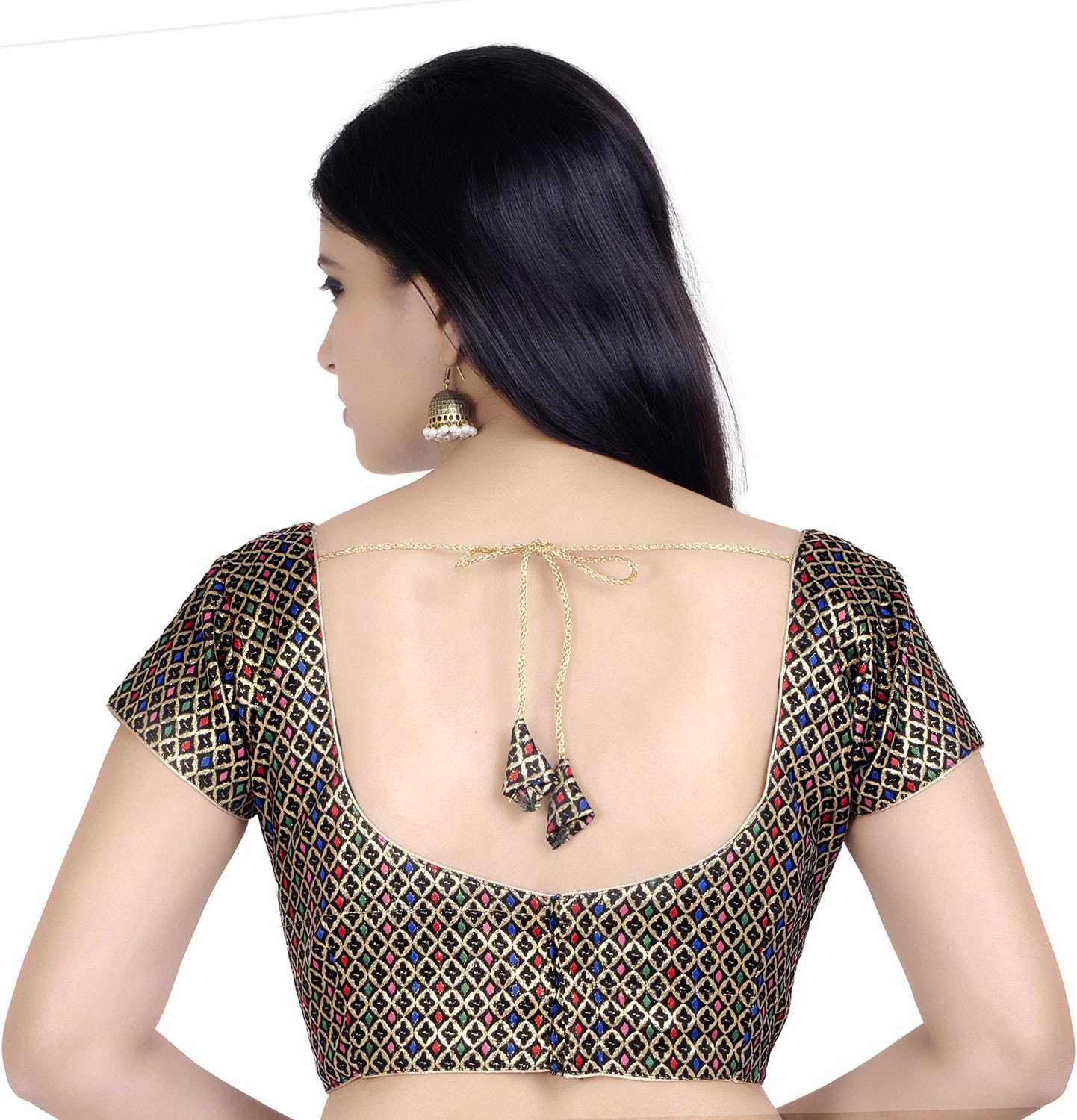 Chandrakala Brocade Banarasi Blouses for Women sarees,Readymade (B106) - Image 3