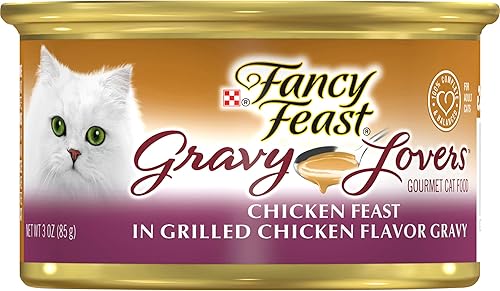 Fancy Feast Gravy Lovers - Comida húmeda para gatos, pollo, lata de 3 onzas