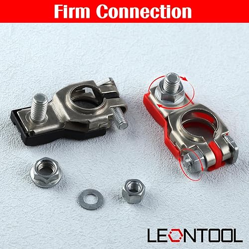 Miniatura 5 de Conectores de terminal de batería, juego de abrazaderas de terminal de cable de batería de poste superior con parte inferior de plástico, terminal