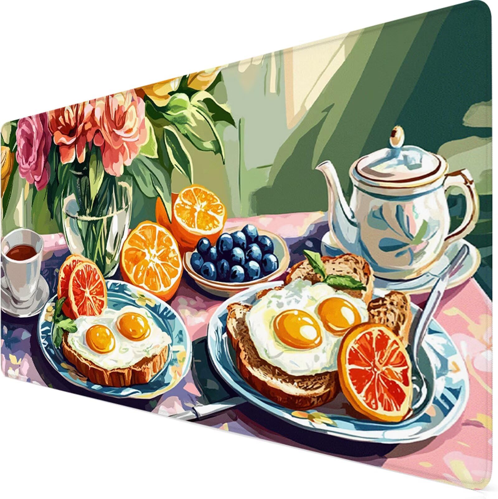 Podkładka pod mysz XXL 1200 x 400 x 3 mm podkładka pod mysz w kwiaty podkładka pod mysz kuchenna poprawia precyzję i szybkość, antypoślizgowe wodoodporne, szyte krawędzie, akcesoria do gier, komputer