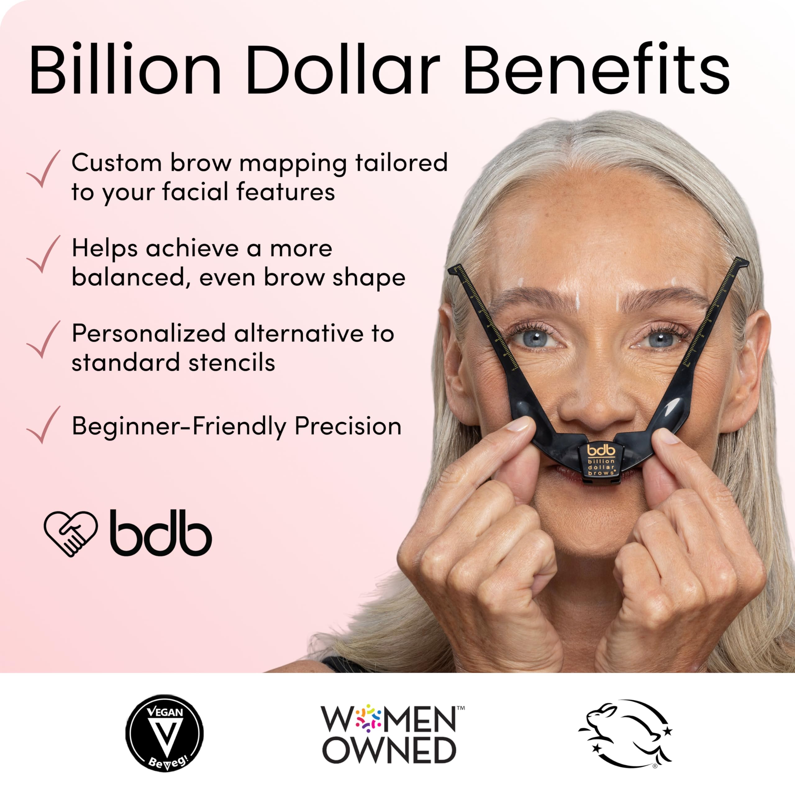 billion dollar brows 2-częściowy zestaw do brwi Buddy Contour Stencil Microblading do symetrycznych brwi, czarny