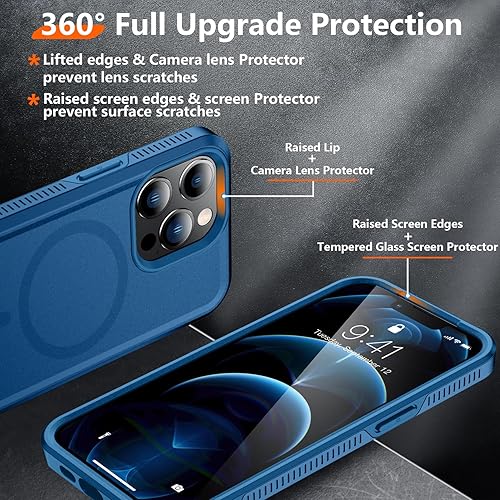 Miniatura 4 de Red2Fire Funda magnética fuerte para iPhone 12 Pro Max, compatible con MagSafe, protección contra caídas de grado militar, antideslizante,