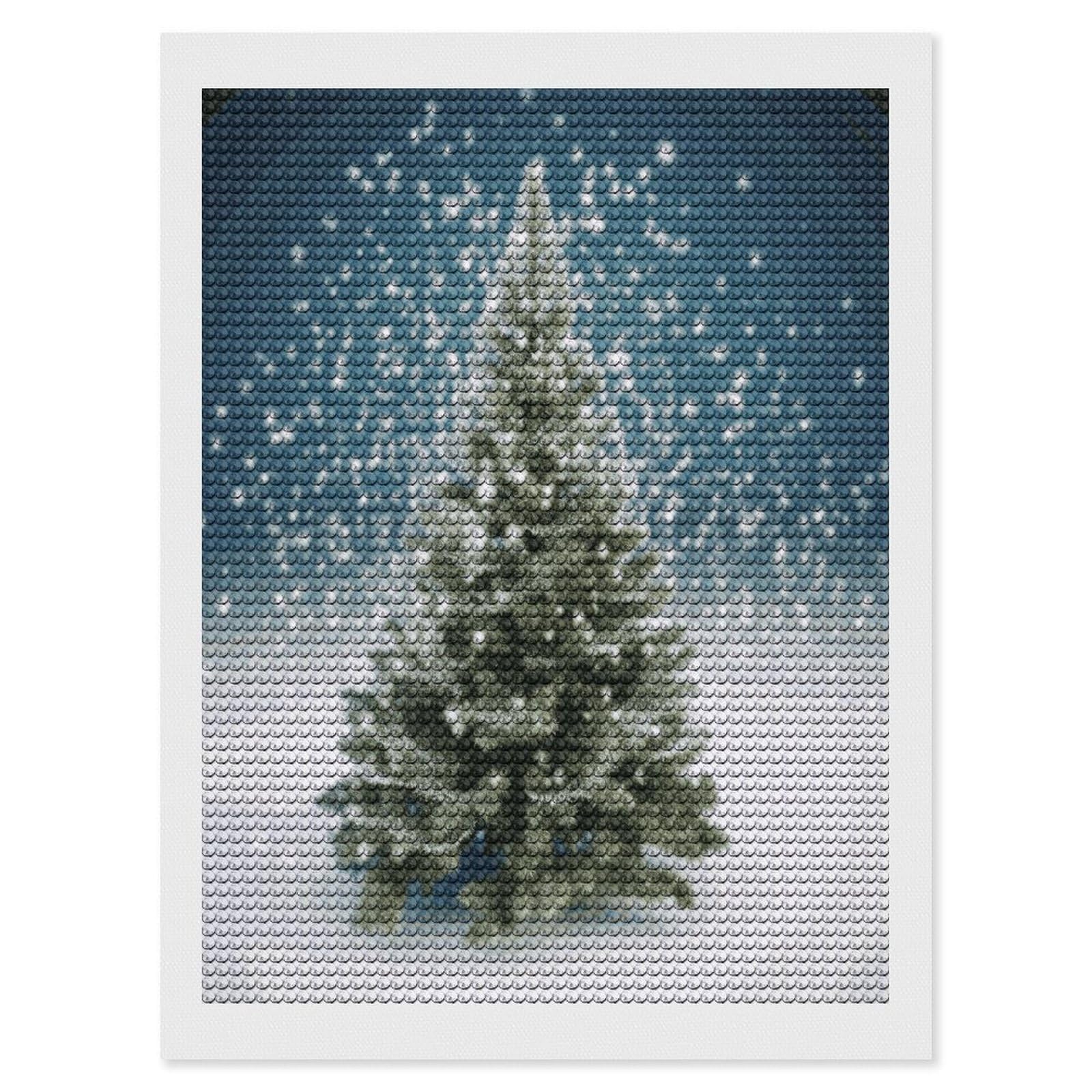 FekiLoot Merry Christmas Pine Tree Diamond Art Kits for Adults Diamond Painting Kits for Beginners DIY Diamond Art Kits Round Full Drill Diamond Dot Gem Painting for Home Wall Decor Gift 12"x16"