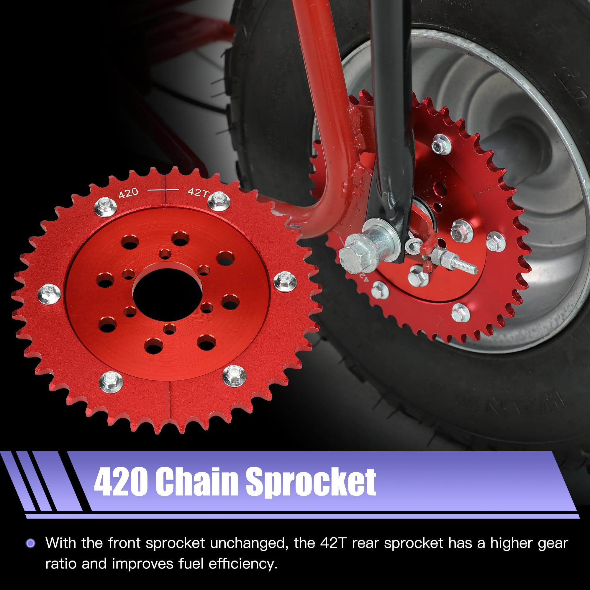 Mini Bike 420 Pignone 42 denti Go Kart Split Pignone Hub Compatibile con Coleman BT200X CT200U CT200U-EX Baja Warrior Massimo MB200 Predator 212cc 200cc 196cc 6.5hp Mini Bike Parts