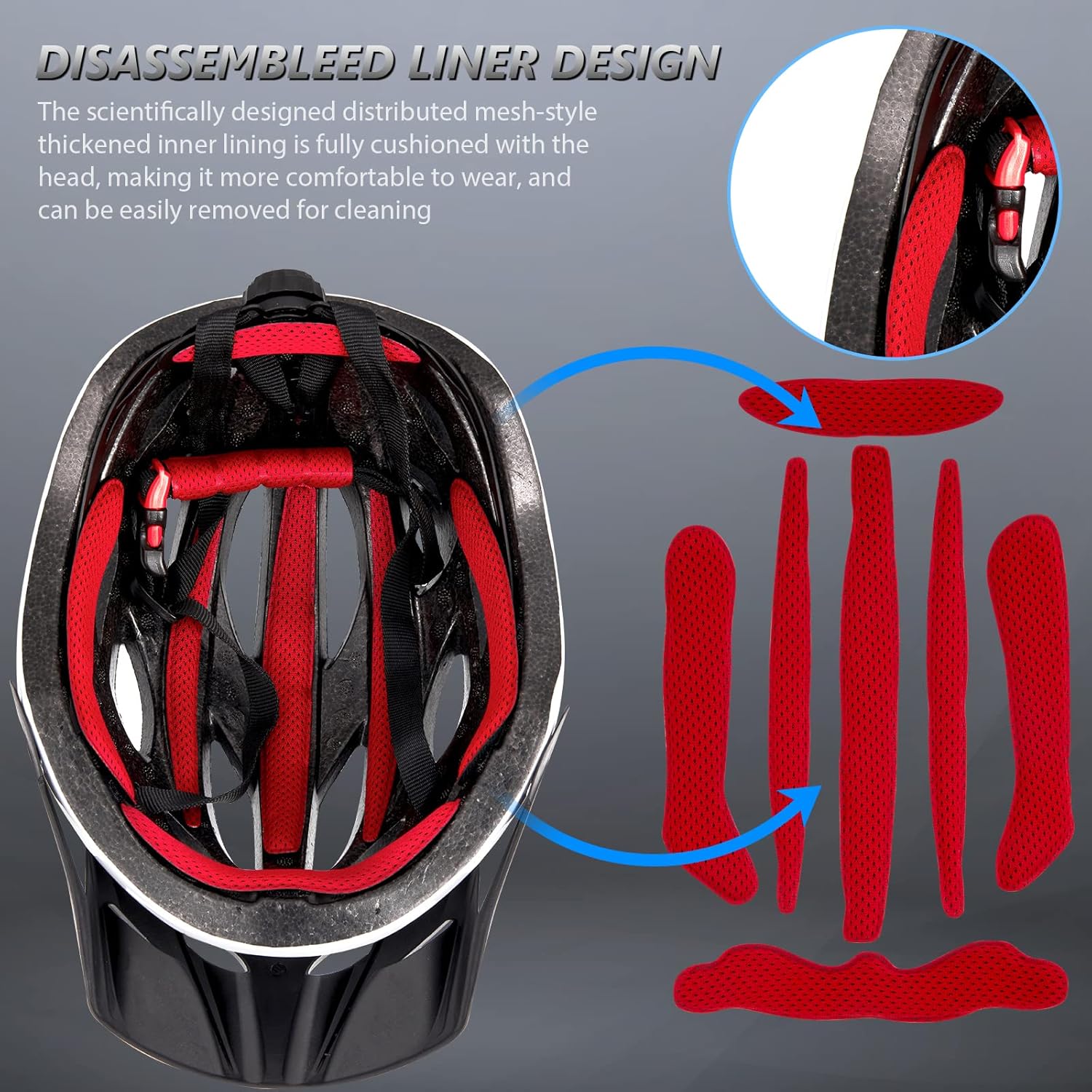 Bike Helmets for Men - Women Bicycle Helmet Adult - Certified Lightweight Comfort Adjustable Cycling Helmet with Detachable Visor for Mountain Road Biker - Image 3