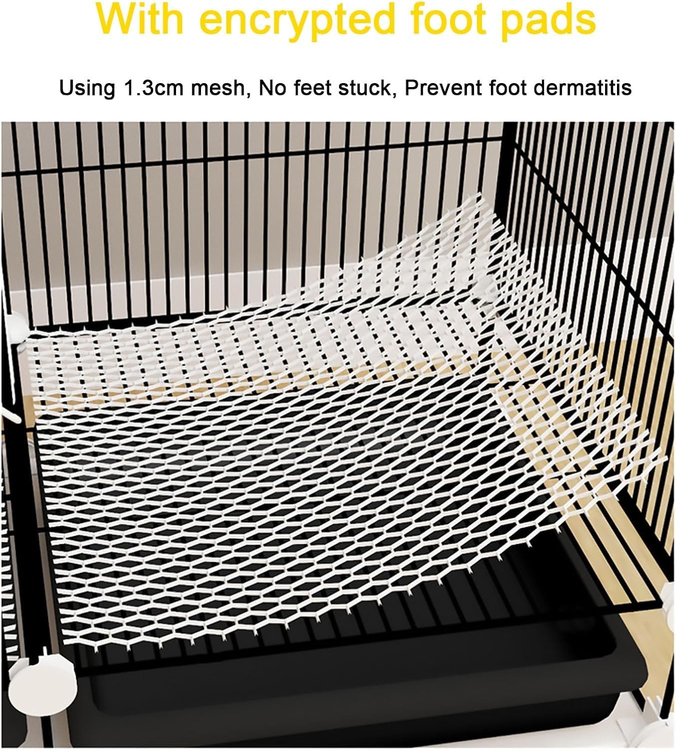 Kaninchenkäfig 2-lagig mit Schalen und Urinschutz, geräumiger Indoor-Stall für Kaninchen, Meerschweinchen, Eichhörnchen