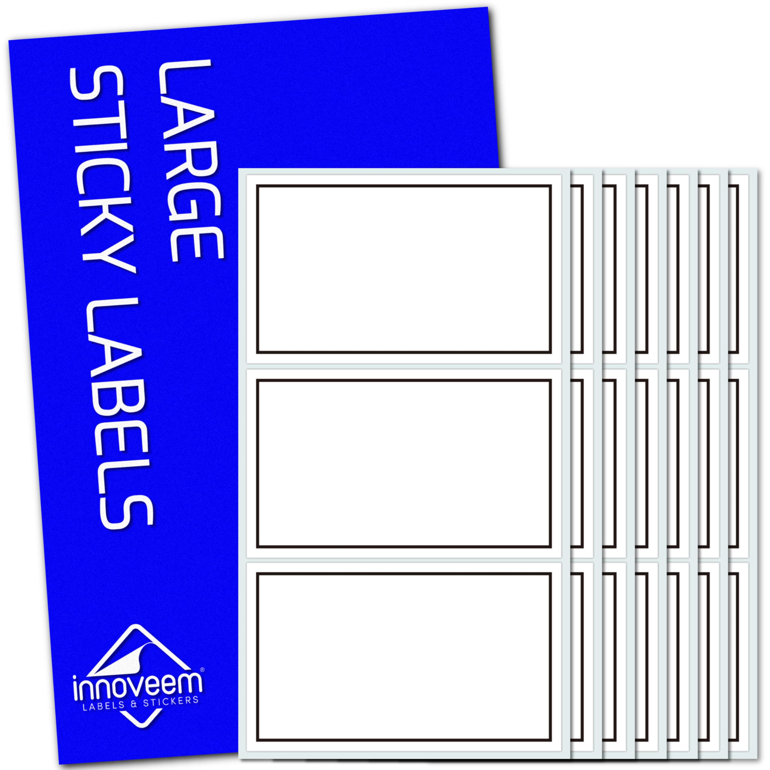 Packing Labels for Moving House, 45 Large Sticky Labels 102x62mm (4x2.4”) White, Removable, Waterproof