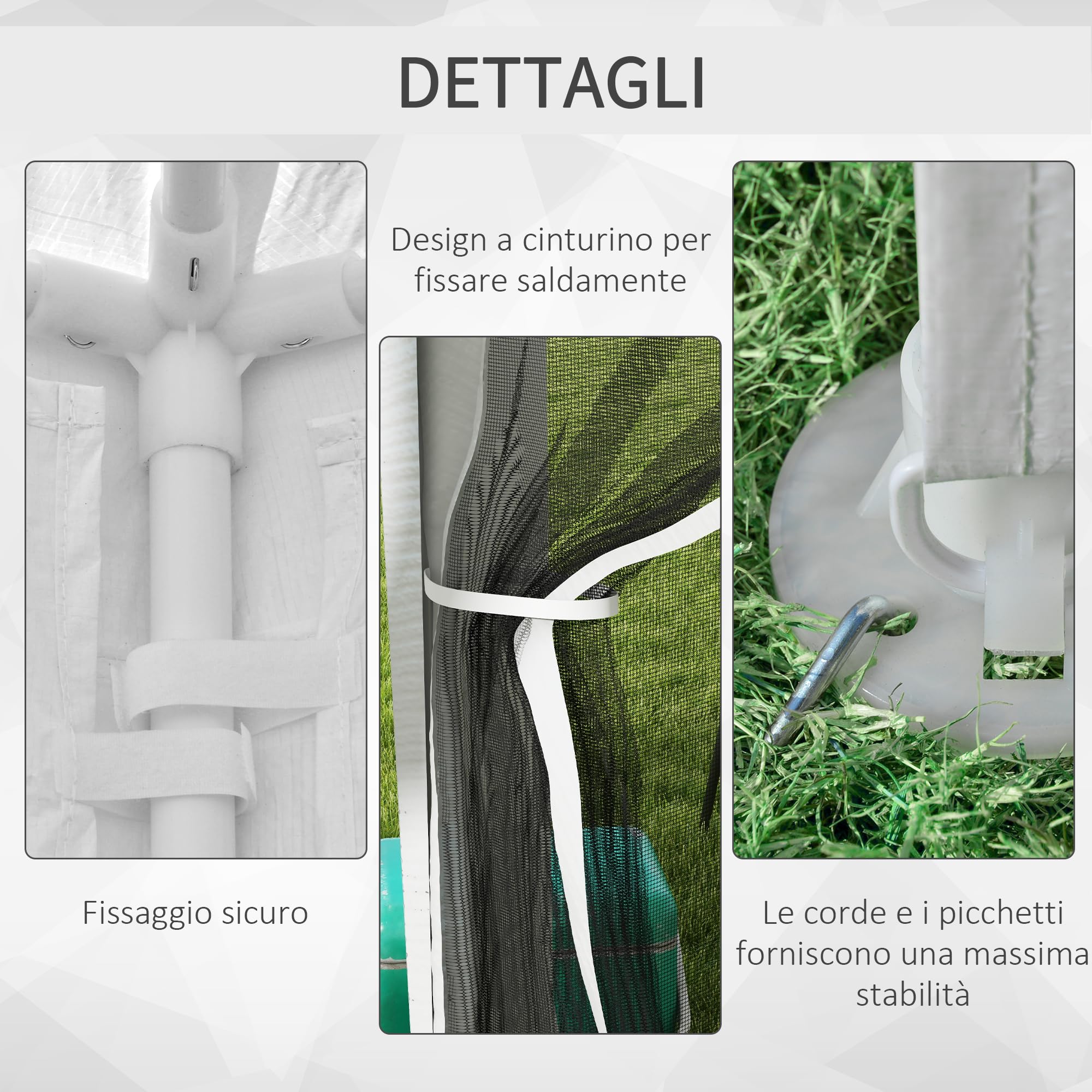 Outsunny Gazebo 4x3 m con Zanzariera e 2 Ingressi, Gazebo da Giardino in Metallo e PE, Bianco e Nero