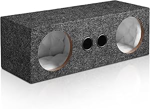 Dual 6.5 Inch Car Audio Subwoofer Enclosure Box, Dual Sealed Carpet Covered Car Audio Vehicle Subwoofer Enclosure with 2 Slot Port Vent, Woofer Box for Improves Audio Quality
