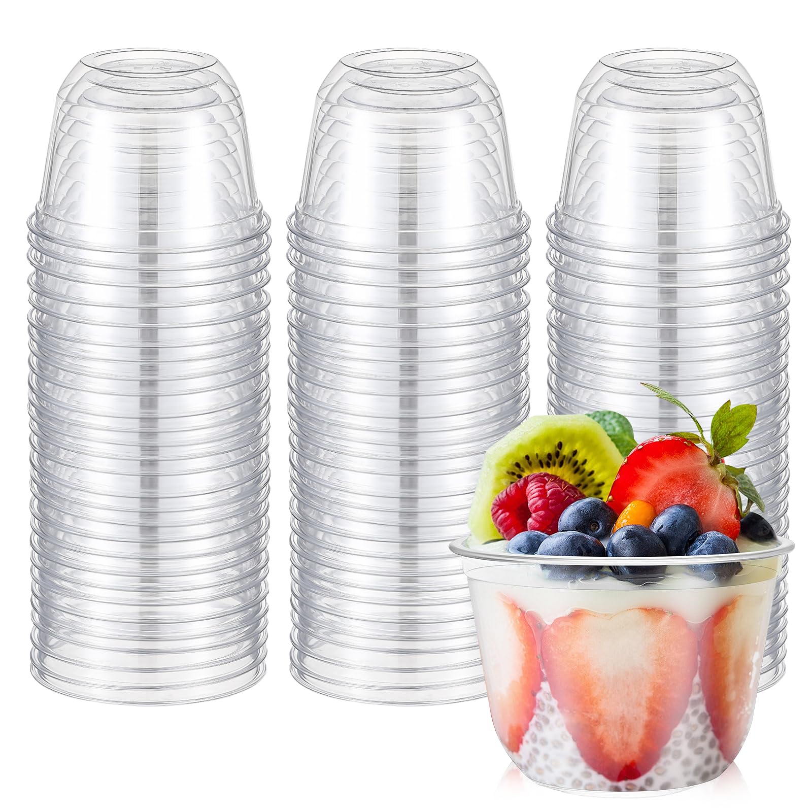 100 Pcs Plastic Stemless Wine Glasses Disposable Plastic Wine Glasses for Parties Weddings Birthdays Cocktail(Clear,9oz)