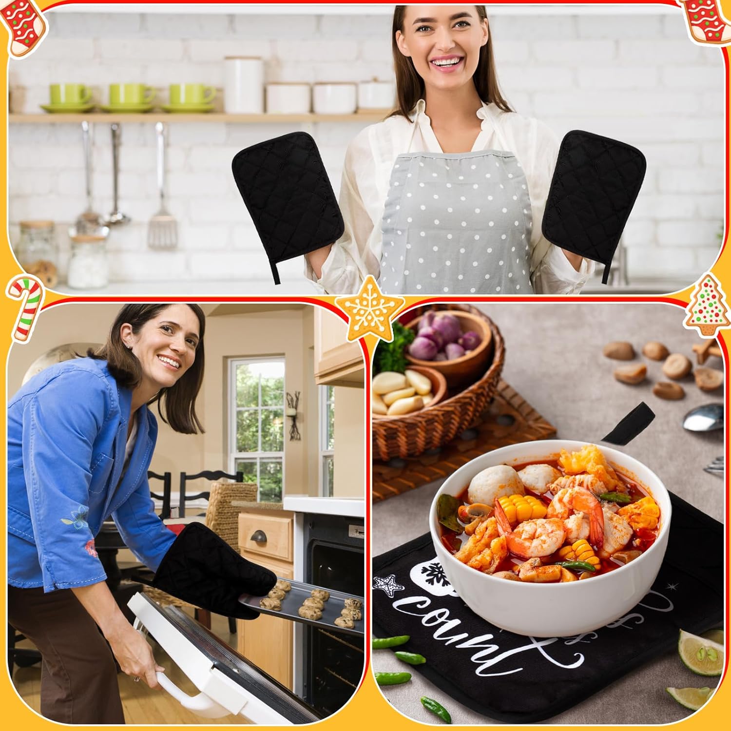 先生への感謝の贈り物 女性用 面白い鍋つかみ Thank You present 鍋つかみ 耐熱オーブンミット キッチン鍋つかみ ハ