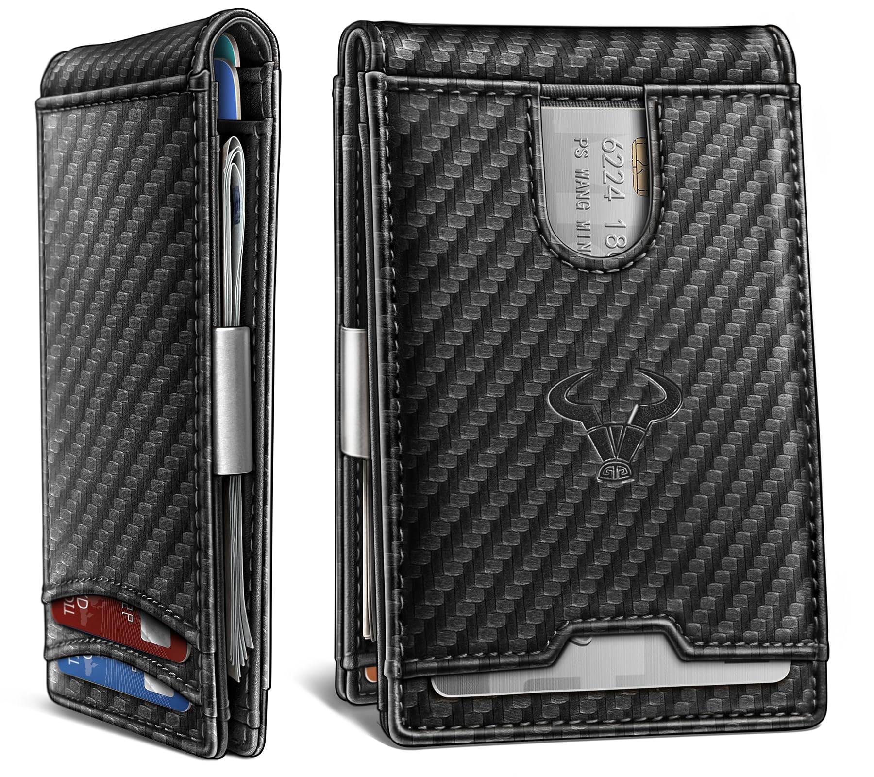 BULLIANT Men Wallet, Slim Leather Wallet Money Clip for Gift Men 3