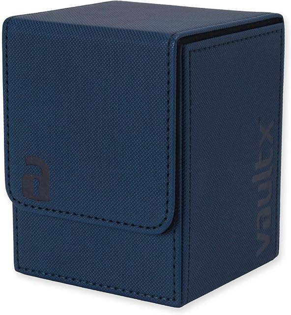 Vault X® Premium Exo-Tec® Deck Box - Large Size for 80+ Sleeved Cards - PVC Free Card Holder for TCG (Blue)