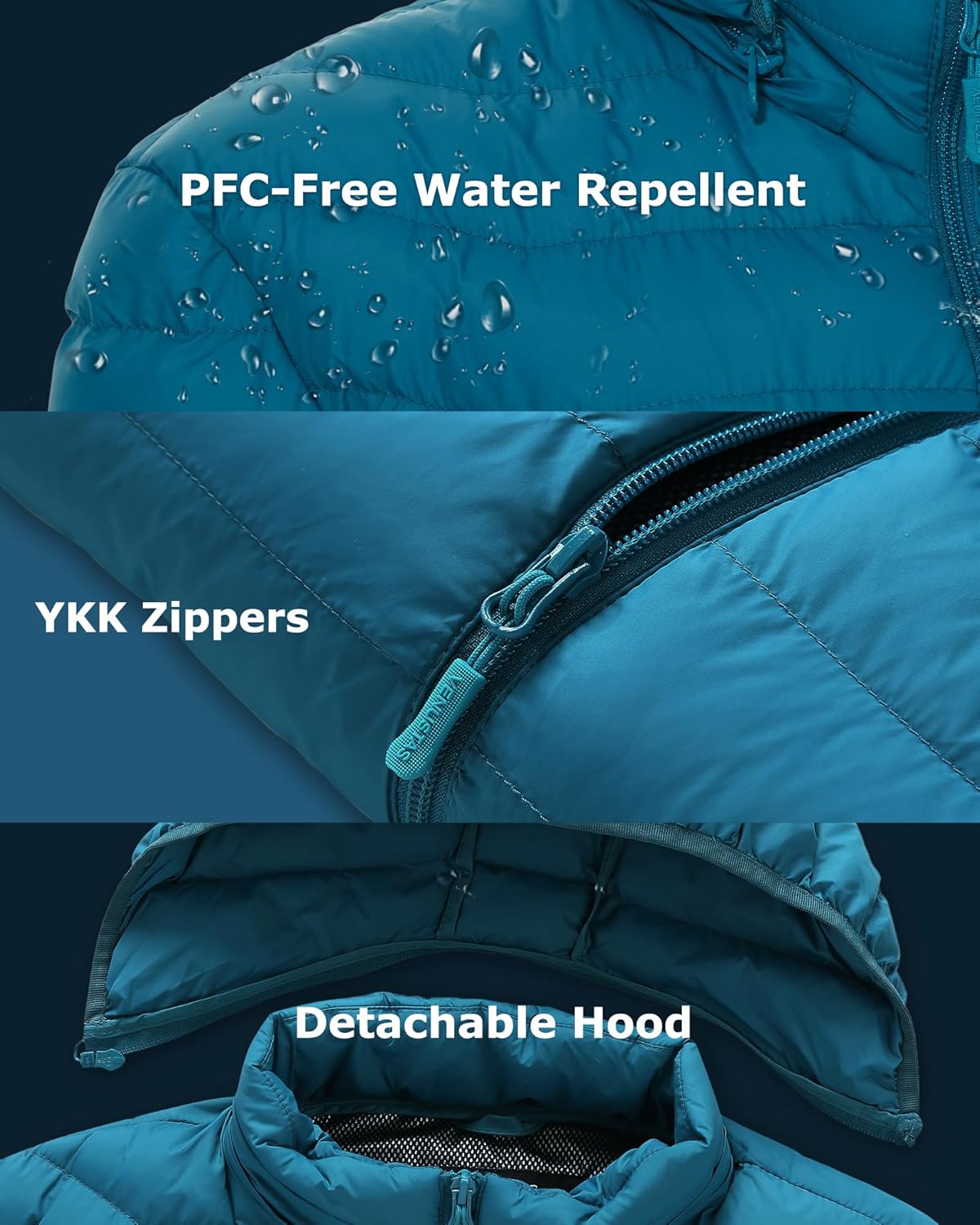 Venustas Unisex Dual-Control Heated Jacket, Water-resistant Heated Coat for Women and Men with Battery Included