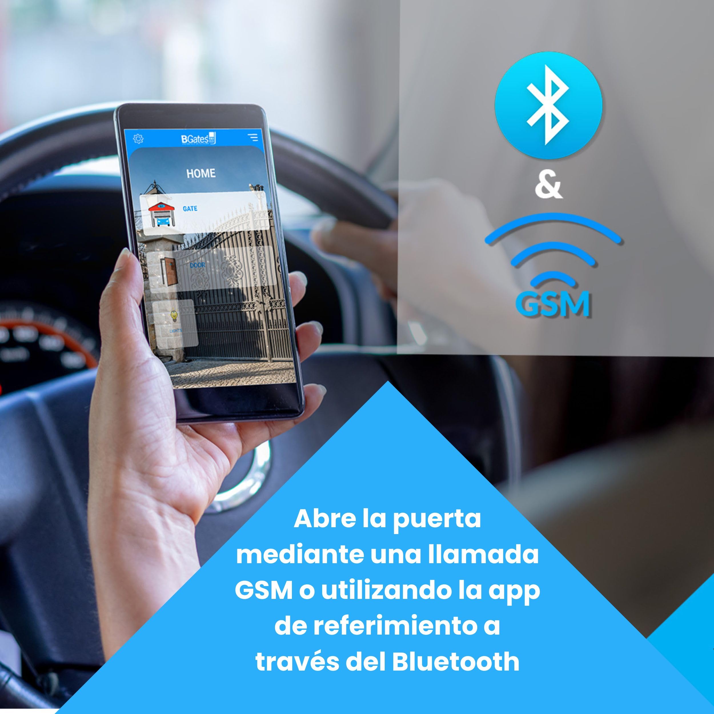 Abre Puertas con Bluetooth gsm GT - Interruptor Inteligente para Hogares y Empresas - Módulo para Garajes, Puertas y Calderas – Mando Puertas con App iOS/Android, gsm o Bluetooth