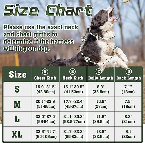 Miniatura 2 de rabbitgoo Arnés táctico para perro, sin tirones, chaleco militar con asa y Molle, arnés para perro de servicio de fácil control para perros grandes,