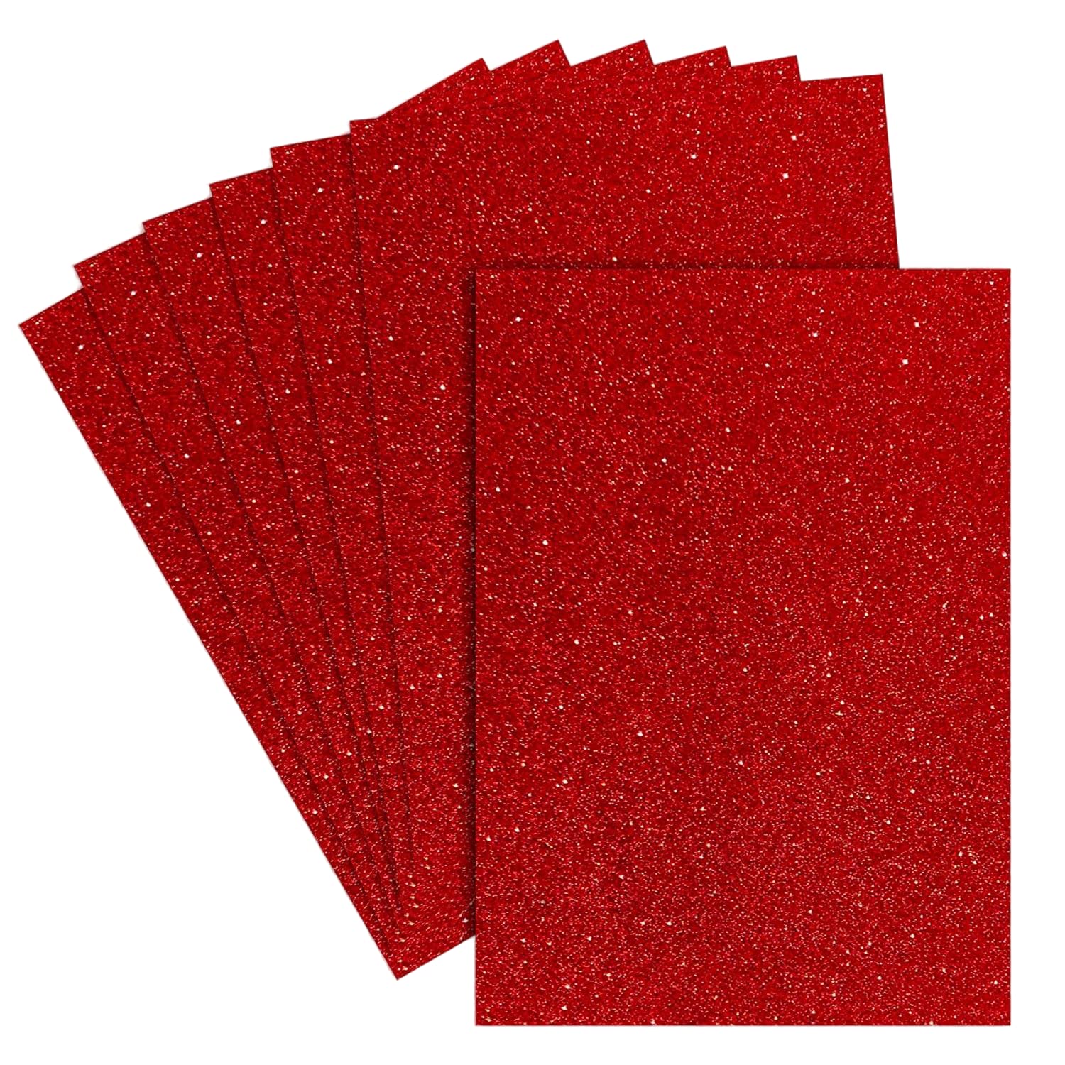 EliteKoopers 10 pcs Red A4 Glitter Foam Sheets for Christmas Bows, Arts, Crafts and Decoration โ image 1