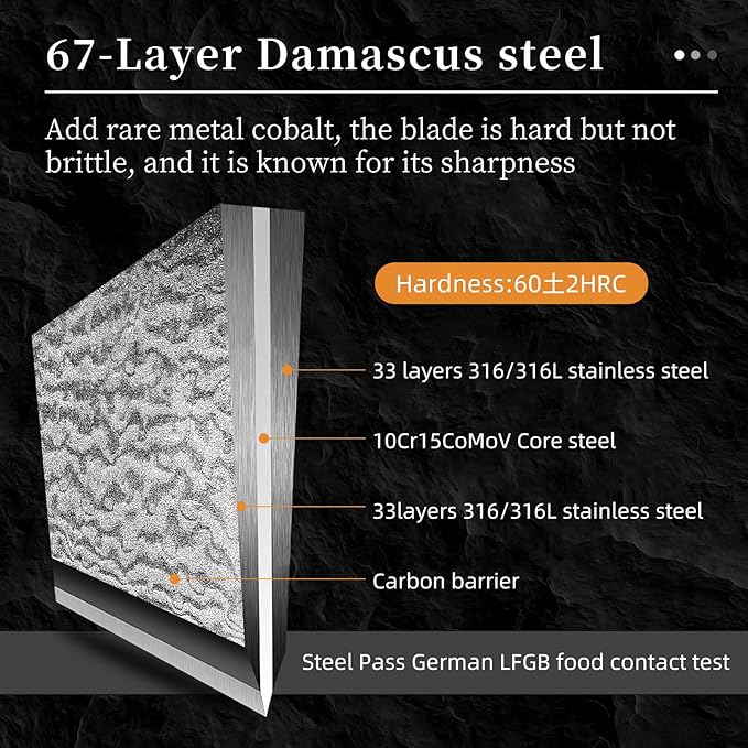 Set Cuchillos Cocina 6 Piezas Acero Inoxidable Base Magnética miniatura 5