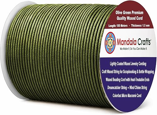 Miniatura 151 de Cuerda Mandala Crafts 0.03 pulgadas 109 yardas para hacer joyería, artesanía, macramé, cuerda de algodón encerado