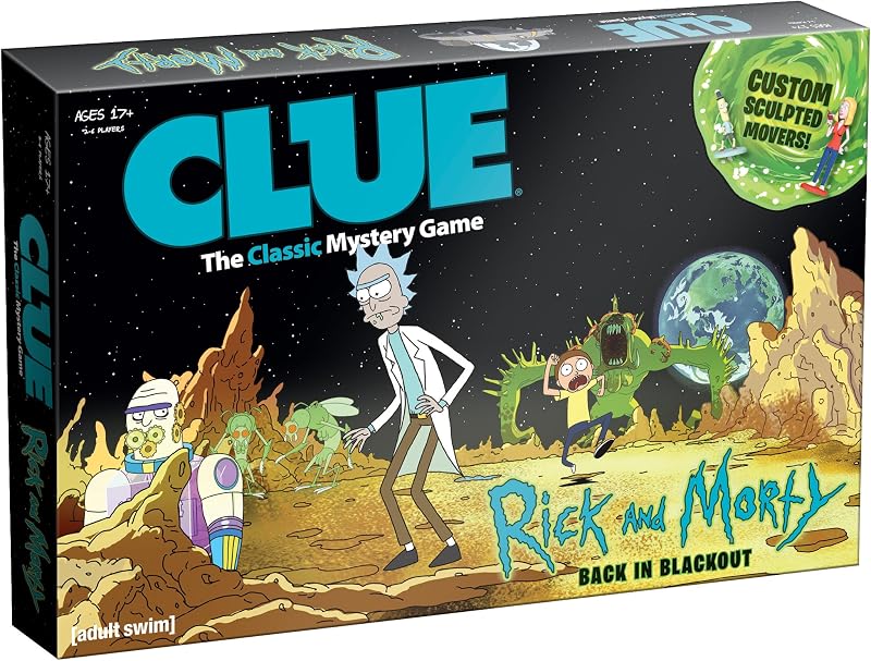 USAOPOLY CLUE: Rick and Morty | Featuring Characters from the Adult Swim TV Show Rick & Morty | Collectible Clue Board Game | Perfect for Rick & Morty Fans