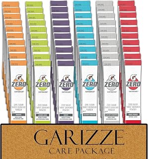 G Zero Powder - Electrolytes Powder Packets Variety - 60 Pack - 6 Flavor - Glacier Freeze, Orange, Grape, Fruit Punch, Lemon Lime & Glacier Cherry - GARIZZE Assortment