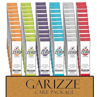 G Zero Powder - مجموعة متنوعة من حزم مسحوق الإلكتروليت - 60 عبوة - 6 نكهات - تجميد جليدي، برتقالي، عنب، لكمة فواكه، ليمون ليموني وكرزي جليدي - تشكيلة GARIZZE