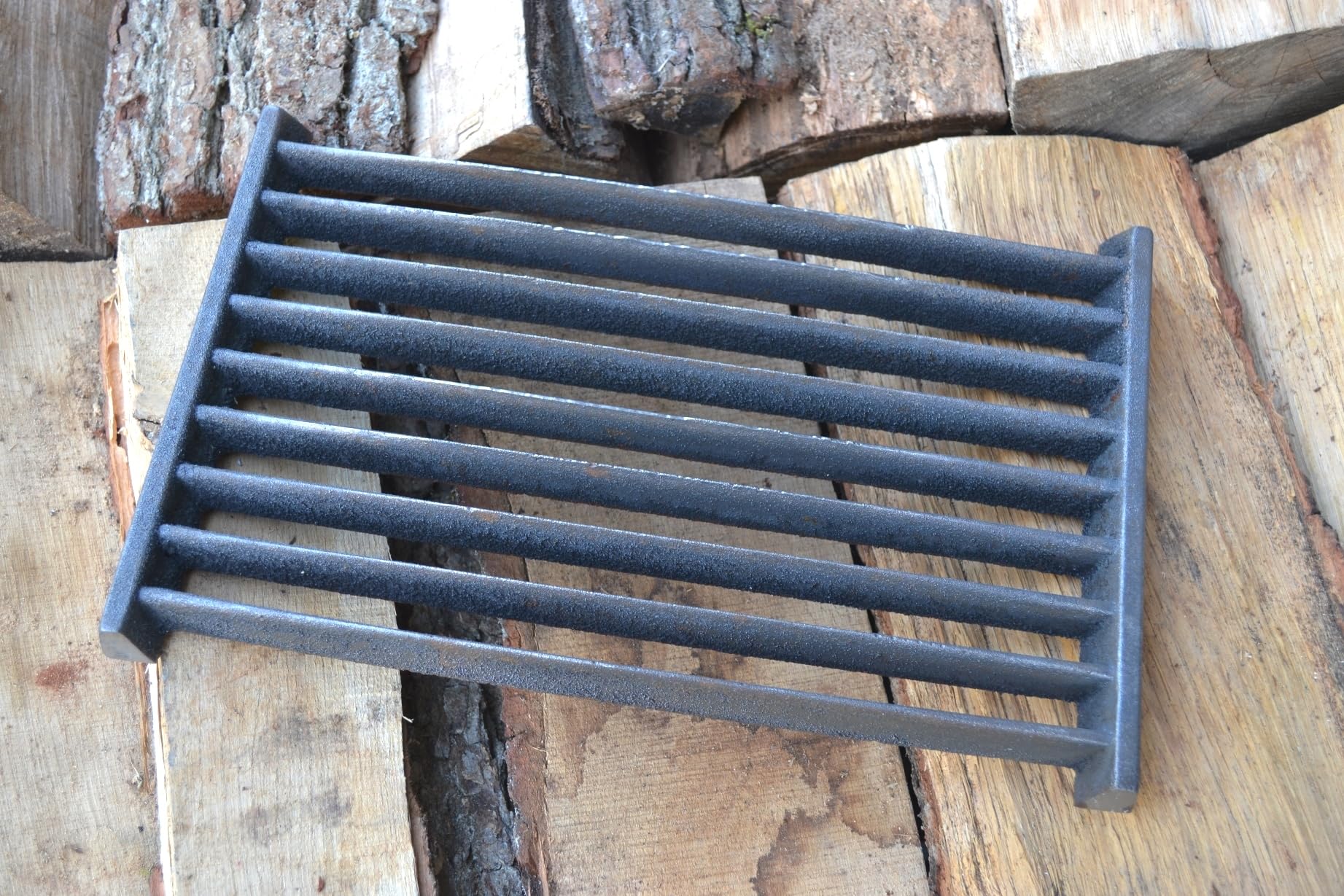 SEZAM Parrilla de hierro fundido para horno, 33 x 21 cm, diferentes diámetros, rejilla para chimenea, parrilla para chimenea, rejilla para horno, rejilla de carbón