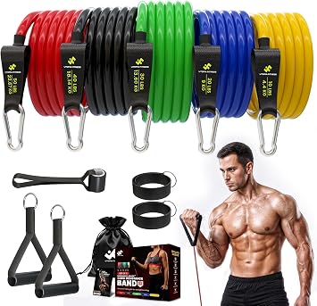 Resistance Bands with Handles 10150 lbs, Home Gym Exercise Bands Set