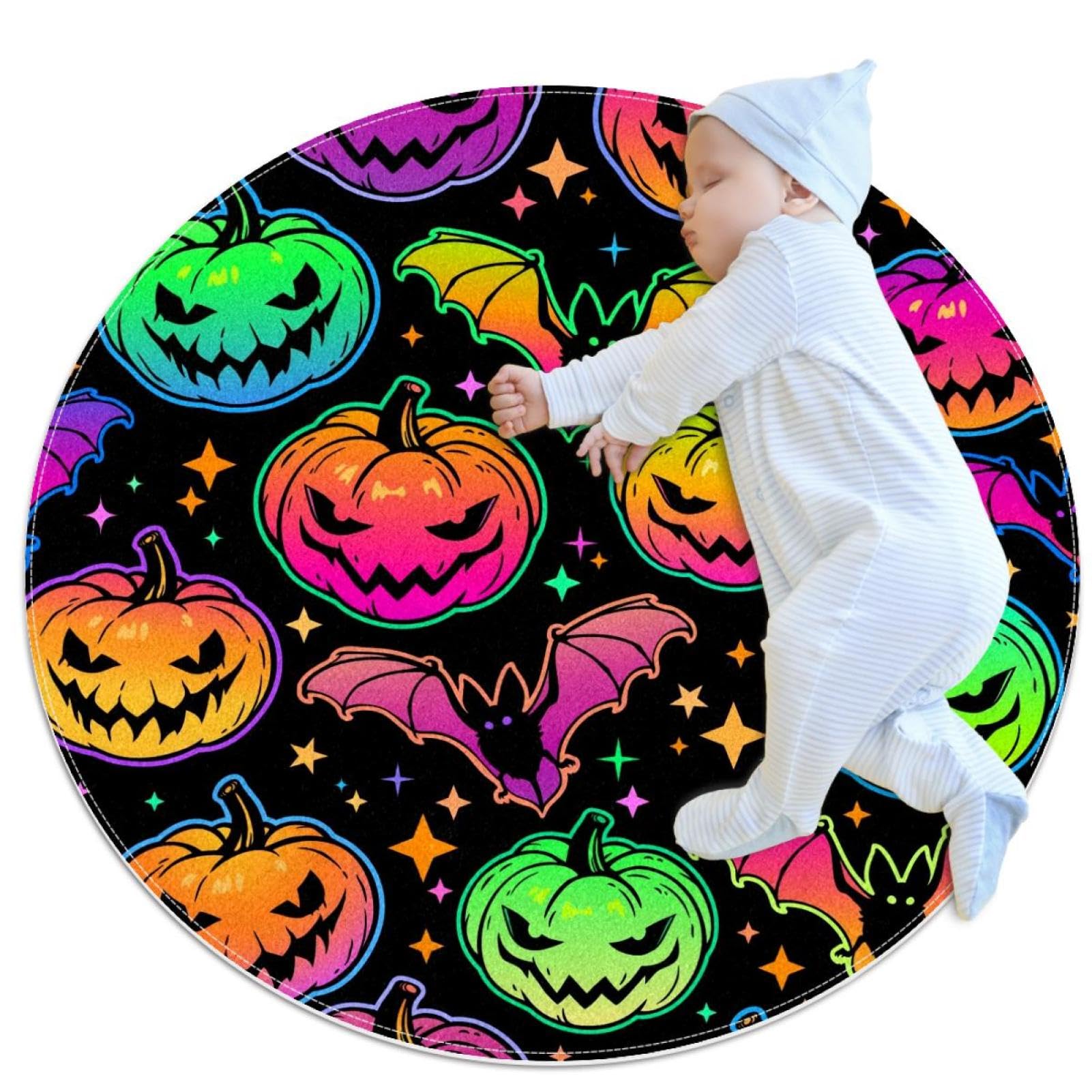 Tapis de salle de bain Halloween citrouille sécurisé et antidérapant 1m