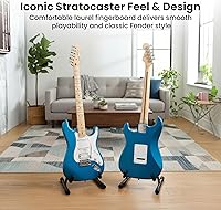Vista 4 de Fender Squier Affinity Stratocaster HSS - Paquete Azul Lake Placid con Amplificador Frontman 15G, Cable de Instrumento, Funda, Correa, Púas y DVD